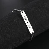 Sipuris Personalized Stainless Steel Name Engraved Bracelet For Women