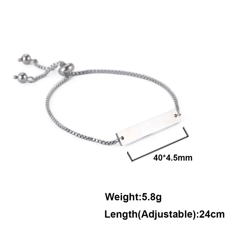 Sipuris Personalized Stainless Steel Name Engraved Bracelet For Women