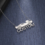 Sipuris Sports Car Name Necklace for Men, Stainless Steel Personalized Jewelry