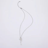 Sipuris Personalized Name Rose Necklace Stainless Steel Flower Necklace