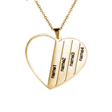 Sipuris Custom Name Necklace Stainless Steel Engraved Pendant