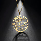 Sipuris Tree Of Life Name Necklace Stainless Steel Family Gift