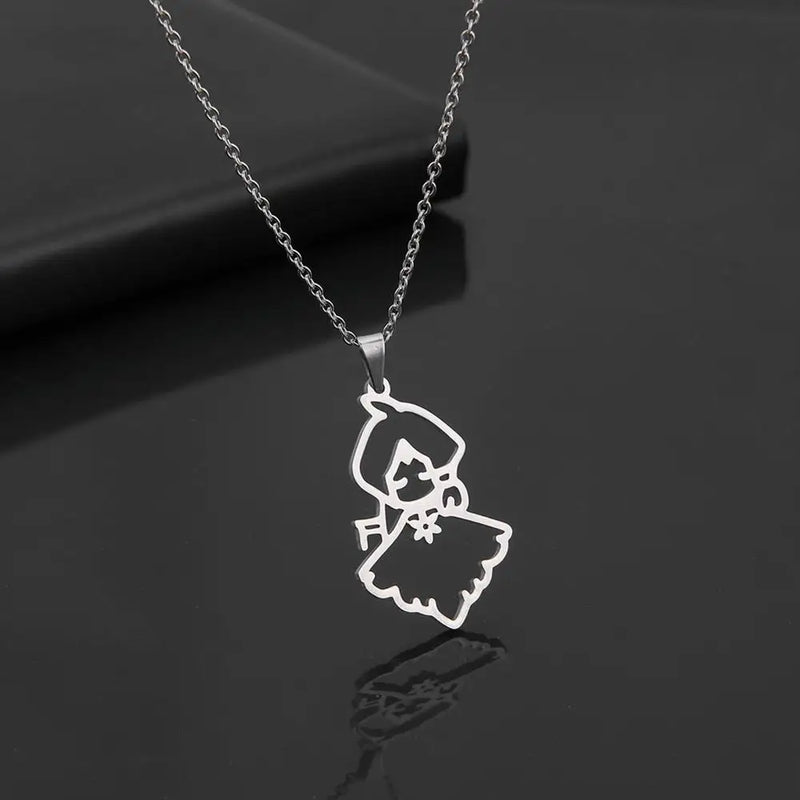 Sipuris Children's Drawing Necklace Personalized Photo Pendant Necklace