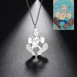 Sipuris Children's Drawing Necklace Personalized Photo Pendant Necklace