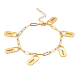 Sipuris Engrave Name Bracelet Personalized Stainless Steel Chain