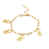 Sipuris Engrave Name Bracelet Personalized Stainless Steel Chain