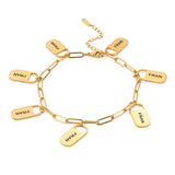 Sipuris Engrave Name Bracelet Personalized Stainless Steel Chain