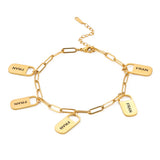 Sipuris Engrave Name Bracelet Personalized Stainless Steel Chain
