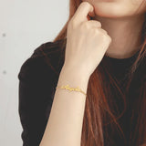 Sipuris Name Bracelet Stainless Steel Box Chain Personalized Jewelry