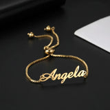 Sipuris Name Bracelet Stainless Steel Box Chain Personalized Jewelry