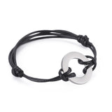 Sipuris Name Bracelet Stainless Steel Engraved Disc Braided Rope Wrist