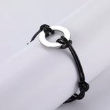 Sipuris Name Bracelet Stainless Steel Engraved Disc Braided Rope Wrist