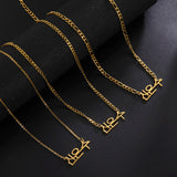 Sipuris Custom Name Necklace Stainless Steel Cuban Chain Pendants