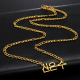 Sipuris Custom Name Necklace Stainless Steel Cuban Chain Pendants