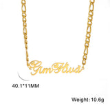 Sipuris Custom Name Necklace Stainless Steel Cuban Chain Pendants
