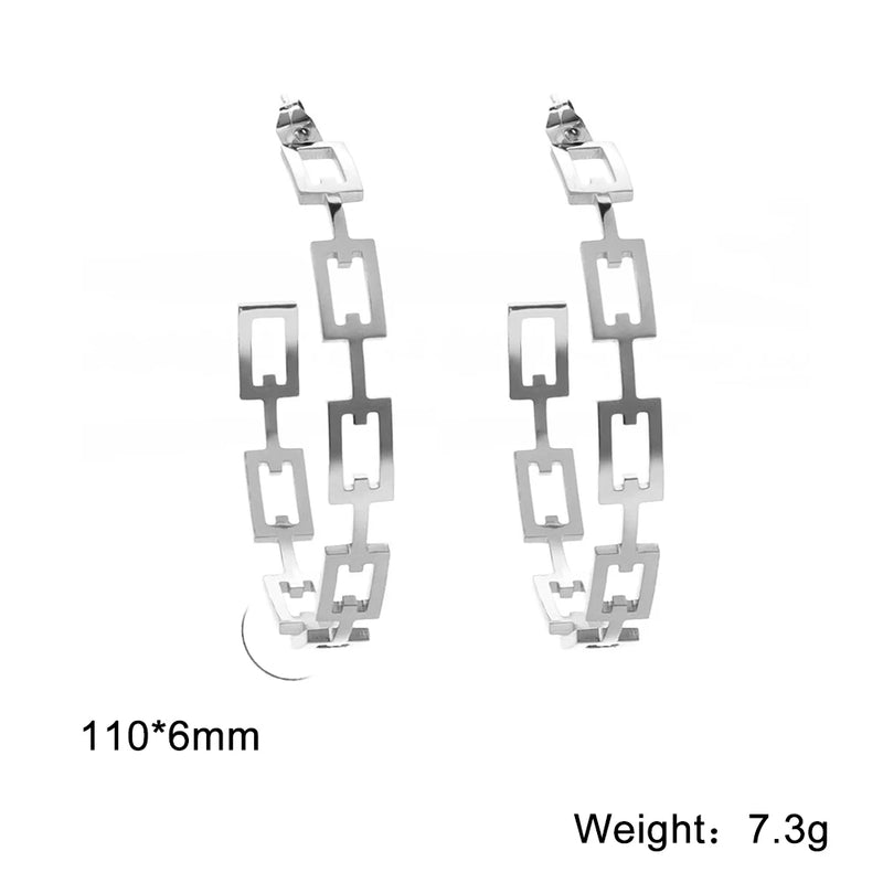 Sipuris Minimalist Chain Stainless Steel Stud Earrings For Women
