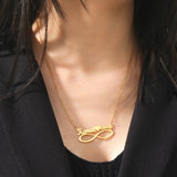 Sipuris Name Necklace Heart Couple Family Infinity Symbol Personalized