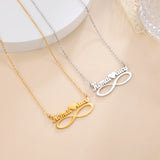 Sipuris Name Necklace Heart Couple Family Infinity Symbol Personalized