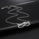 Sipuris Name Necklace Heart Couple Family Infinity Symbol Personalized