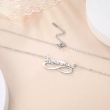 Sipuris Name Necklace Heart Couple Family Infinity Symbol Personalized