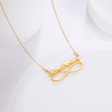 Sipuris Name Necklace Heart Couple Family Infinity Symbol Personalized