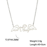 Angel Wing Name Necklace Golden Choker Stainless Steel Jewelry