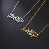 Angel Wing Name Necklace Golden Choker Stainless Steel Jewelry