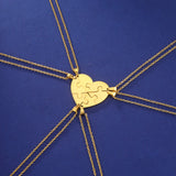 Stainless Steel Heart Engrave Family Name Date Necklace