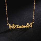 Sipuris Butterfly Name Necklace Golden Choker Jewelry