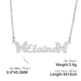 Sipuris Butterfly Name Necklace Golden Choker Jewelry