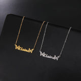 Sipuris Butterfly Name Necklace Golden Choker Jewelry