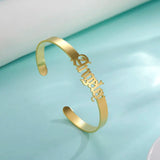 Sipuris Personalized Name Bracelet for Women Stainless Steel Bangle