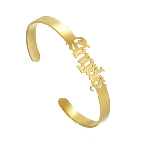 Sipuris Personalized Name Bracelet for Women Stainless Steel Bangle