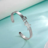 Sipuris Personalized Name Bracelet for Women Stainless Steel Bangle