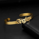 Sipuris Personalized Name Bracelet for Women Stainless Steel Bangle
