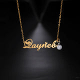 Sipuris Name Necklace Pearl Pendant Choker
