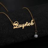 Sipuris Name Necklace Pearl Pendant Choker