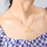 Personalized Name Necklace for Women Grunge Pendants Jewelry