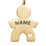 Sipuris Stainless Steel People Shape Engrave Nameplate Keychain Pendants