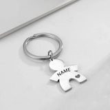Sipuris Stainless Steel People Shape Engrave Nameplate Keychain Pendants