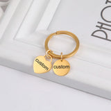 Sipuris Stainless Steel Personalized Keychain For Women Heart Round
