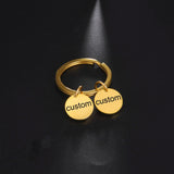Sipuris Stainless Steel Personalized Keychain For Women Heart Round