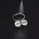 Sipuris Stainless Steel Personalized Keychain For Women Heart Round