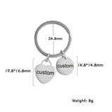 Sipuris Stainless Steel Personalized Keychain For Women Heart Round