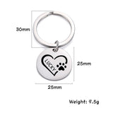 Sipuris Stainless Steel Pet Dog Engrave Name Plate Keychain