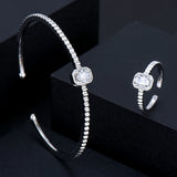 Siscathy Geometric Cuff Bracelet Bangle for Women, Chic Metal Jewelry Gift
