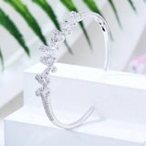 Siscathy Cuff Bracelet Open Bangle Flower Bracelet for Women