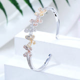 Siscathy Cuff Bracelet Open Bangle Flower Bracelet for Women