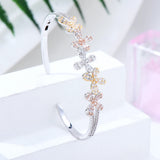 Siscathy Cuff Bracelet Open Bangle Flower Bracelet for Women