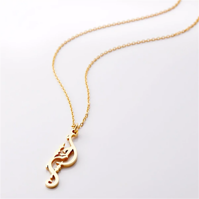 Sister Calligraphy Necklace Islam Pendant Necklaces Stainless Steel